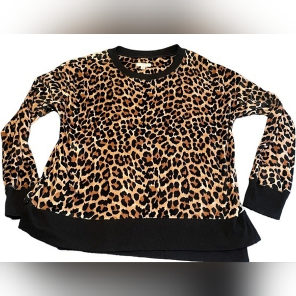 Womens Leopard Print Soft Loungewear Set / Leisure Animal Print Cozy Fluffy Sz.M - Picture 2 of 4